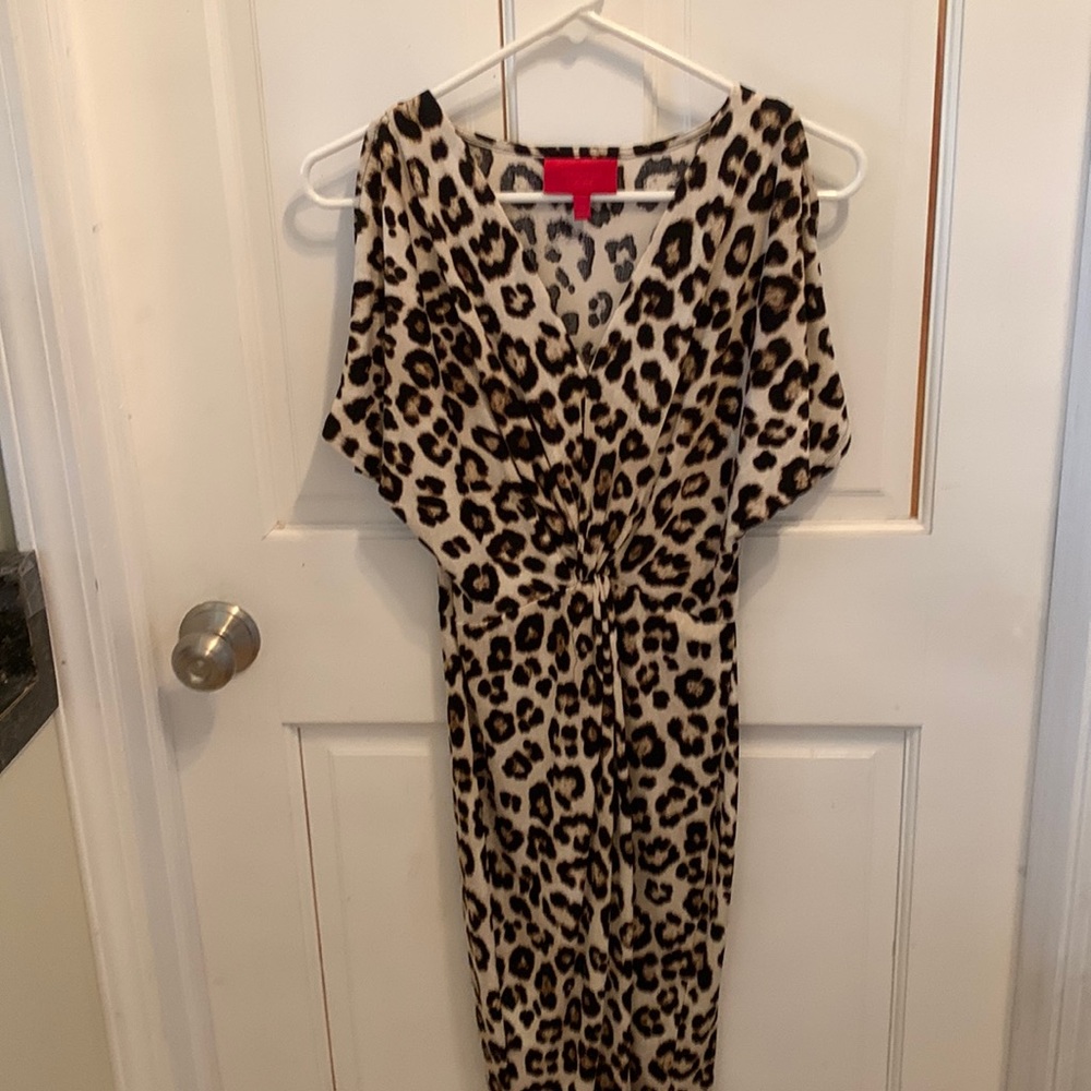 Jennifer Lopez size xs midi leopard dress